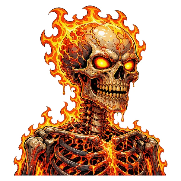 Fire Skull Oozling sticker art