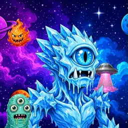 Oozlings #100, Ice Cyclops · Void Nebula