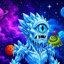 Oozlings #1000, Ice Cyclops · Void Nebula
