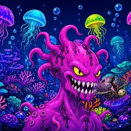 Oozlings #1001, Squid · Glow Reef