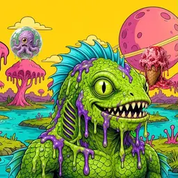 Oozlings #1004, Swamp Fish · Turquoise Swamp