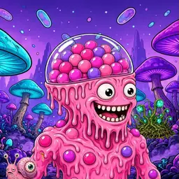 Oozlings #1008, Gumball Brain · Fungus Forest