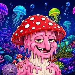 Oozlings #1009, Mushroom Head · Glow Reef