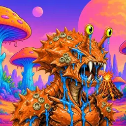 Oozlings #1016, Mutated Crab · Mushroom Desert