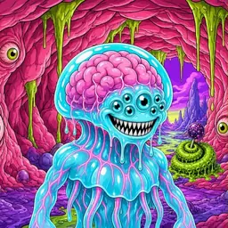 Oozlings #102, Jellyfish Brain · Flesh Cave