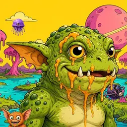 Oozlings #1020, Toad Goblin · Turquoise Swamp