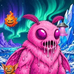 Oozlings #1023, Mutant Moth · Aurora Ice