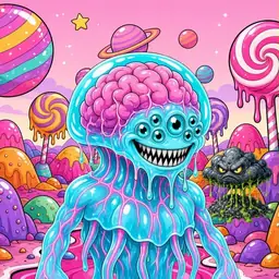 Oozlings #1024, Jellyfish Brain · Candy Planet