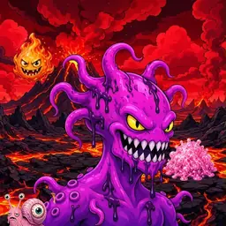 Oozlings #1029, Squid · Lava Fields