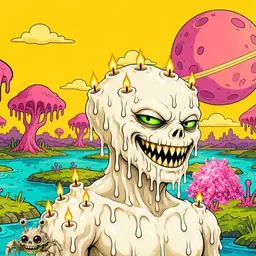 Oozlings #1031, Candle Wax · Turquoise Swamp