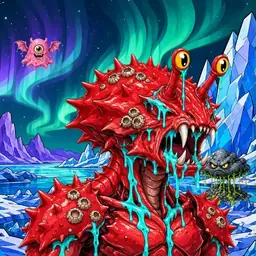 Oozlings #1035, Crab · Aurora Ice