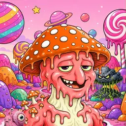 Oozlings #1037, Mutated Mushroom Head · Candy Planet