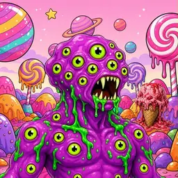 Oozlings #1038, Mutated Eyeball Cluster · Candy Planet