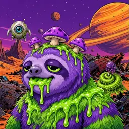 Oozlings #1040, Slime Sloth · Ship Junkyard