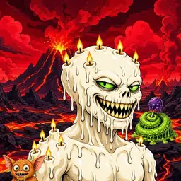 Oozlings #1043, Candle Wax · Lava Fields