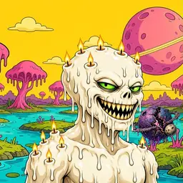 Oozlings #1045, Candle Wax · Turquoise Swamp