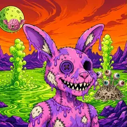 Oozlings #1046, Zombie Bunny · Acid Lake