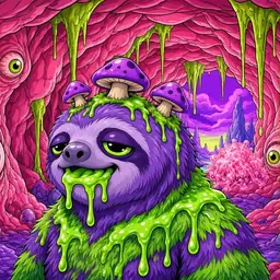 Oozlings #1050, Slime Sloth · Flesh Cave