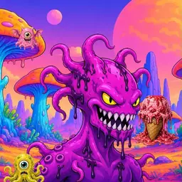Oozlings #1052, Squid · Mushroom Desert