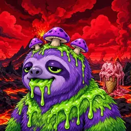 Oozlings #1062, Slime Sloth · Lava Fields