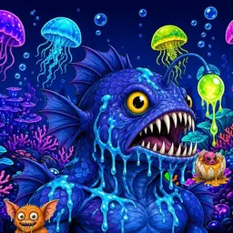 Oozlings #1066, Anglerfish · Glow Reef