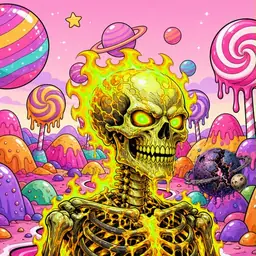 Oozlings #1070, Mutated Fire Skull · Candy Planet