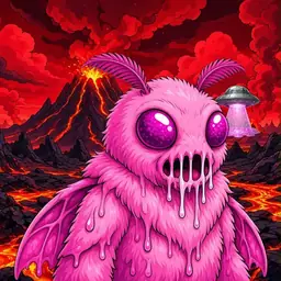 Oozlings #1075, Mutant Moth · Lava Fields
