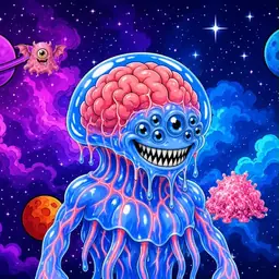 Oozlings #1077, Mutated Jellyfish Brain · Void Nebula
