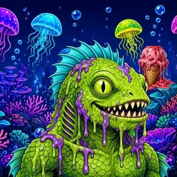 Oozlings #1078, Swamp Fish · Glow Reef