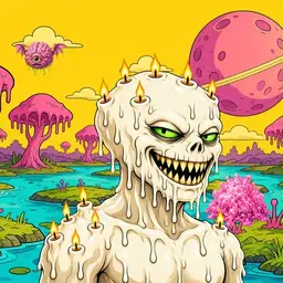 Oozlings #1079, Candle Wax · Turquoise Swamp