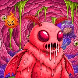 Oozlings #108, Mutated Mutant Moth · Flesh Cave