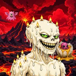Oozlings #1090, Candle Wax · Lava Fields