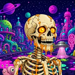 Oozlings #1093, Skull · Neon City