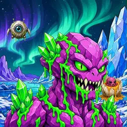 Oozlings #1094, Mutated Crystal Rock · Aurora Ice