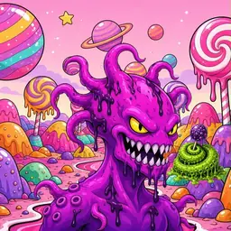 Oozlings #1097, Squid · Candy Planet