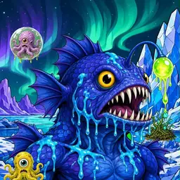 Oozlings #11, Anglerfish · Aurora Ice
