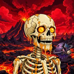 Oozlings #1100, Skull · Lava Fields