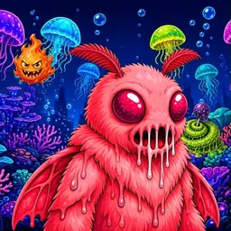 Oozlings #1101, Mutated Mutant Moth · Glow Reef