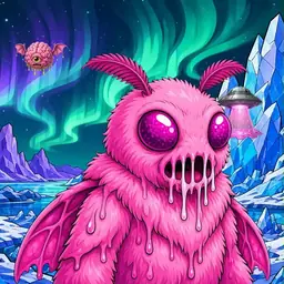 Oozlings #1105, Mutant Moth · Aurora Ice
