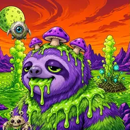 Oozlings #1106, Slime Sloth · Acid Lake