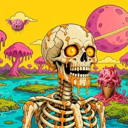 Oozlings #1108, Skull · Turquoise Swamp