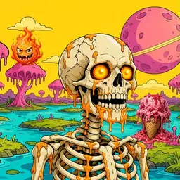 Oozlings #1113, Skull · Turquoise Swamp