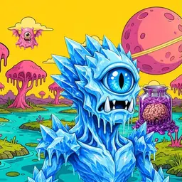 Oozlings #1119, Ice Cyclops · Turquoise Swamp