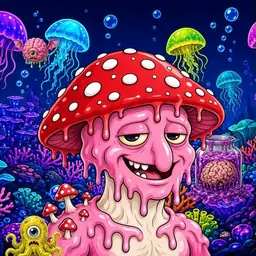 Oozlings #1120, Mushroom Head · Glow Reef
