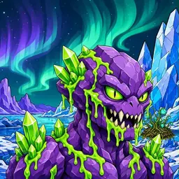 Oozlings #1121, Crystal Rock · Aurora Ice