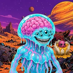 Oozlings #1128, Jellyfish Brain · Ship Junkyard