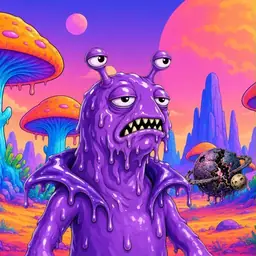 Oozlings #113, Slug · Mushroom Desert