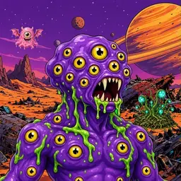Oozlings #1131, Eyeball Cluster · Ship Junkyard