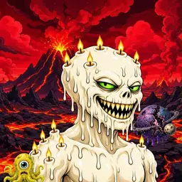 Oozlings #1132, Candle Wax · Lava Fields