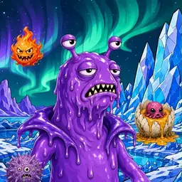 Oozlings #1139, Slug · Aurora Ice